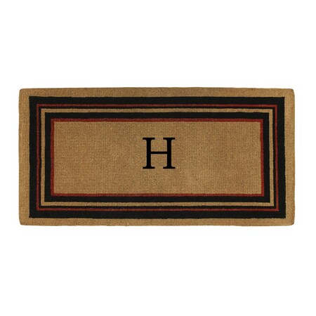 Monogram Door Mat, Natural, Black, Red, 24 in W x 36 in L